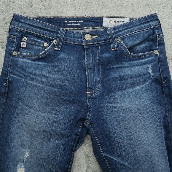 Adriano Goldschmied AG Women's 26R Low-Rise Legging Ankle 28" Inseam Distressed - Picture 10 of 15